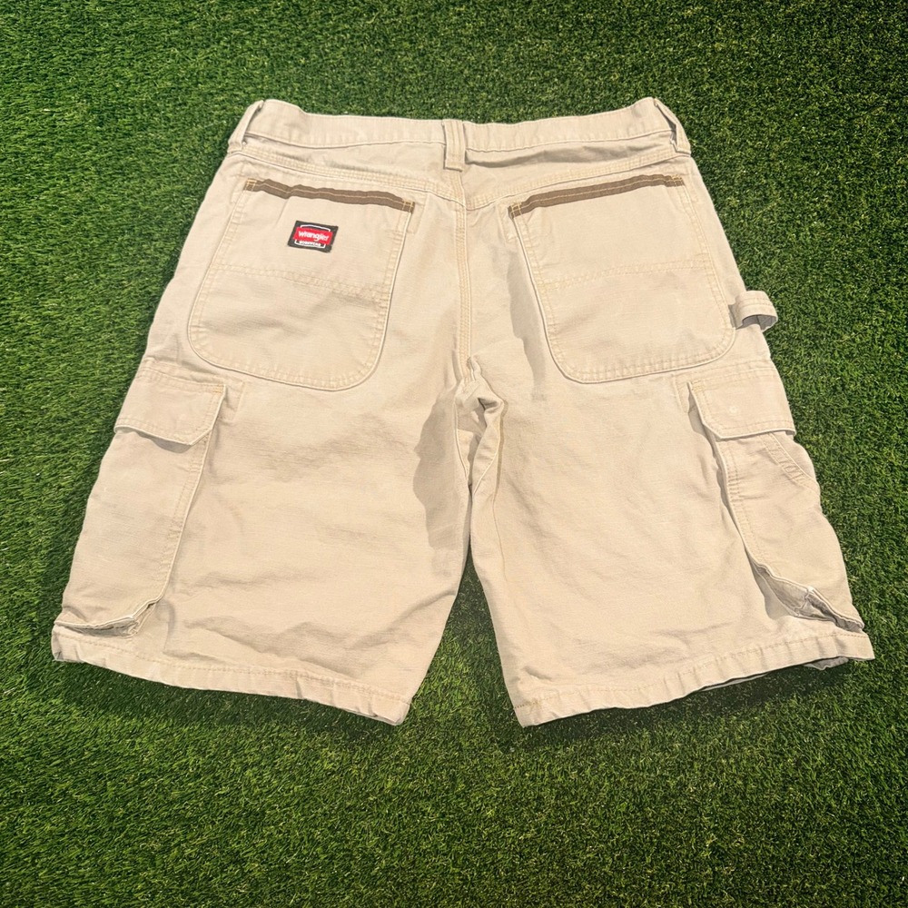 Wrangler Workwear Mens 32 Tan Ripstop Cargo Shorts Hammer Loop 10WMWR3DK